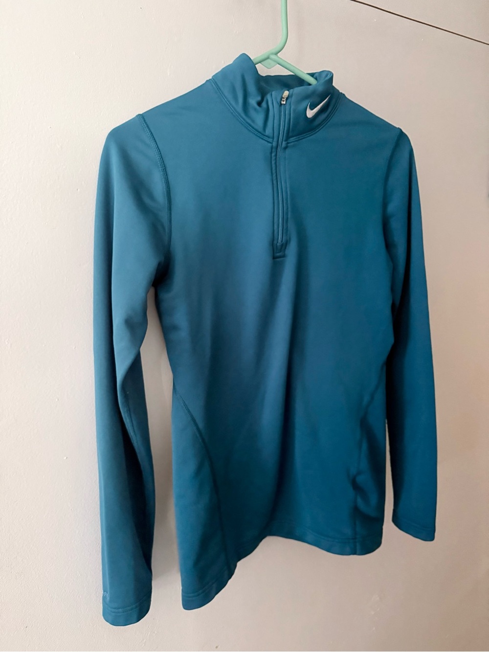 NIKE Girls’ FITDRY Teal Half-Zip Athletic Top